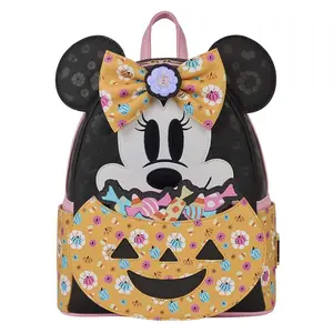 Loungefly Disney Minnie Mouse Cosplay Floral Pumpkin Glow Mini Backpack