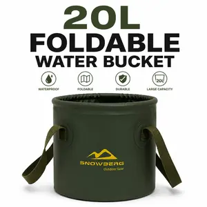 20L Portable Foldable Water Bucket, Waterproof PVC Camping Bucket, Large Capacity Collapsible Fishing Pail for Outdoor Travel Picnic Car Washing