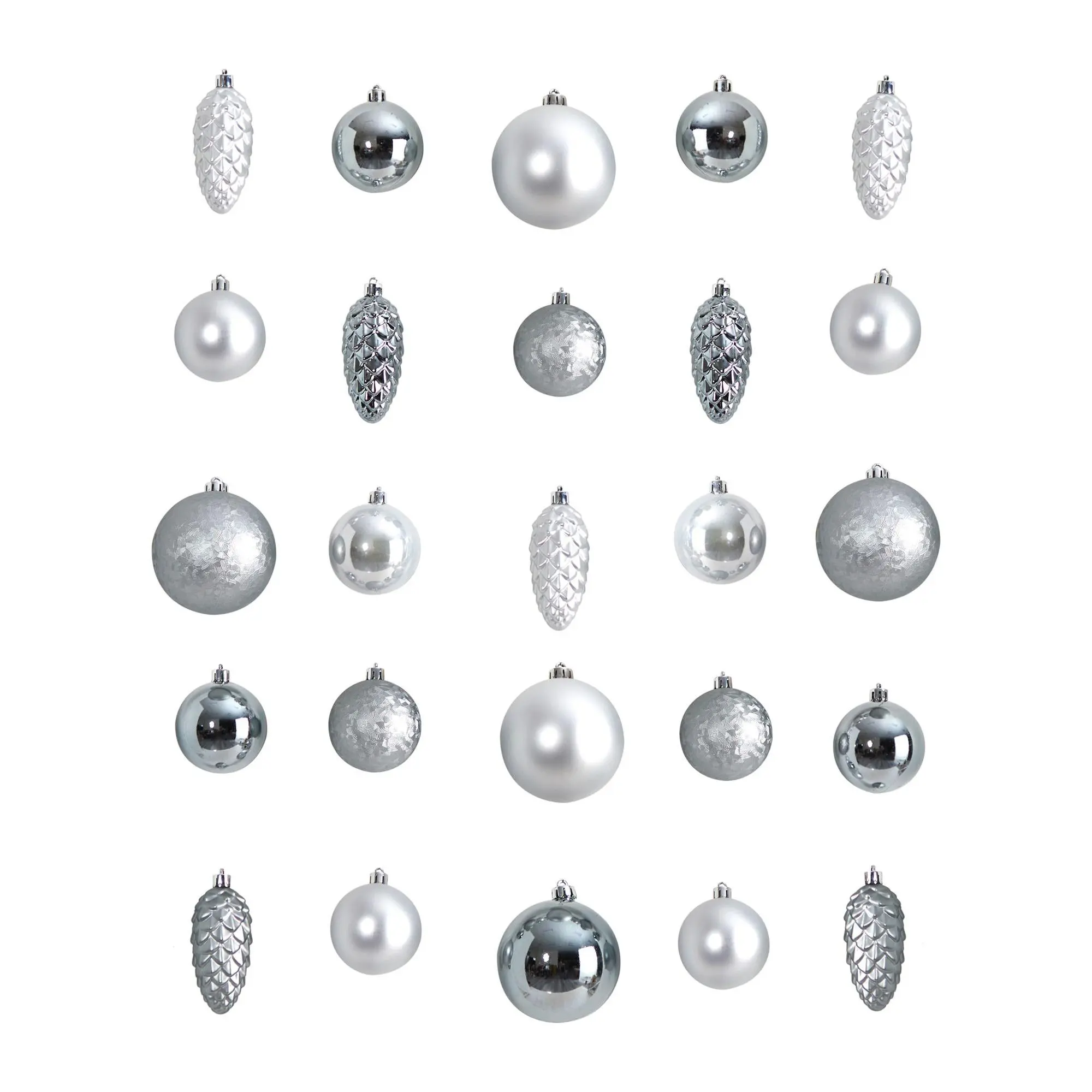 Nearly Natural 23 Lux Plastic Ornament Set with Container