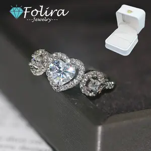 Three Stone Heart Shaped Wedding Engagement Promise Statement Anniversary Ring Jewelry