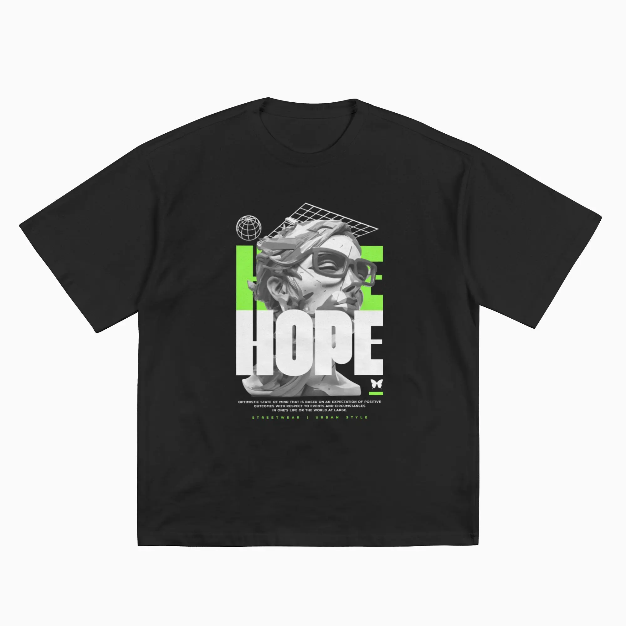 Modern HOPE Broken Sculpture Lady Portrait Print T-Shirt Urban Streetwear Aesthetic Oversized Men Women Graphic Tee