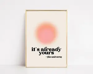 Manifestation Art Poster,  Affirmation Wall Art | 70s Wall Art | Manifest Poster