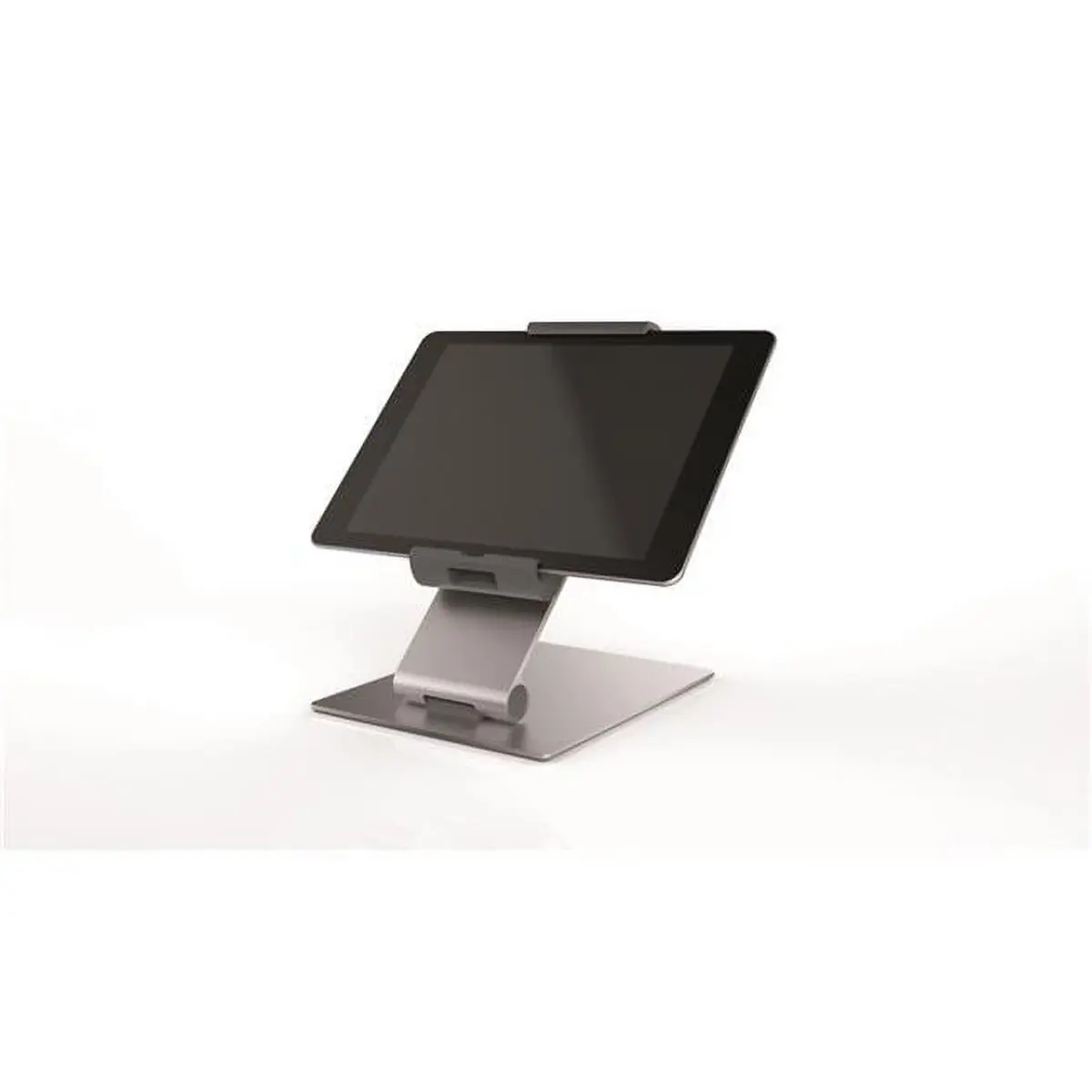 212 MAIN Durable Flexible Tilt Tablet Holder Stand - Silver Steel Desk Mount Adjustable Stand, Secure Anti-Theft Accessory with Cable Outlet, Allen Key, TAA Compliant for Electronics, Action Cameras