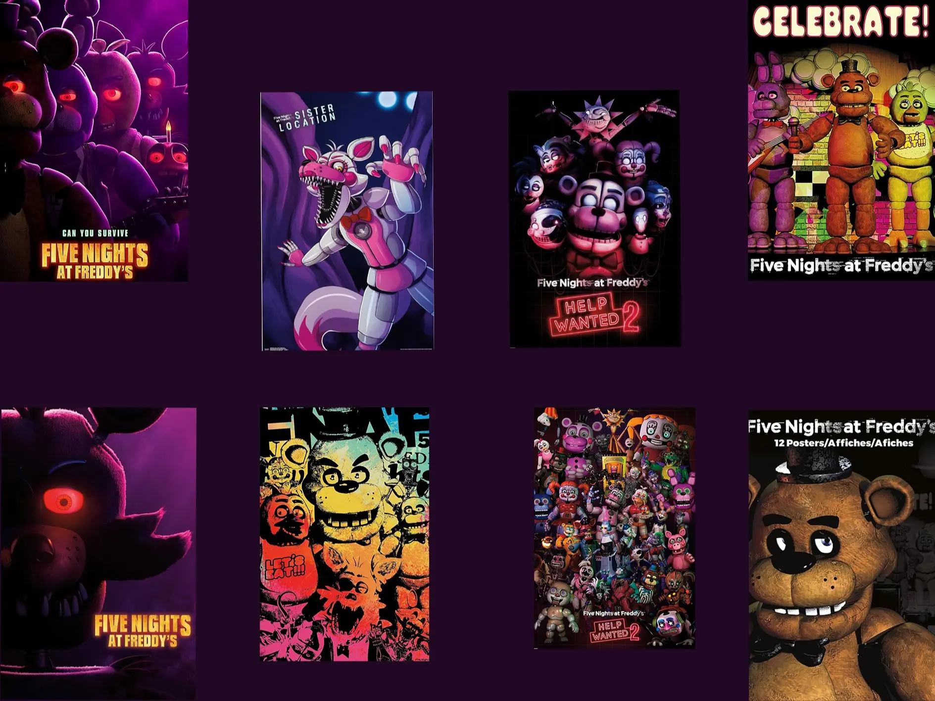 Five Nights at Freddy's Anime Fan Canvas Art Print Comic Image Bedroom Wall Decoration Perfect Birthday Gift for Teen Boys Girls