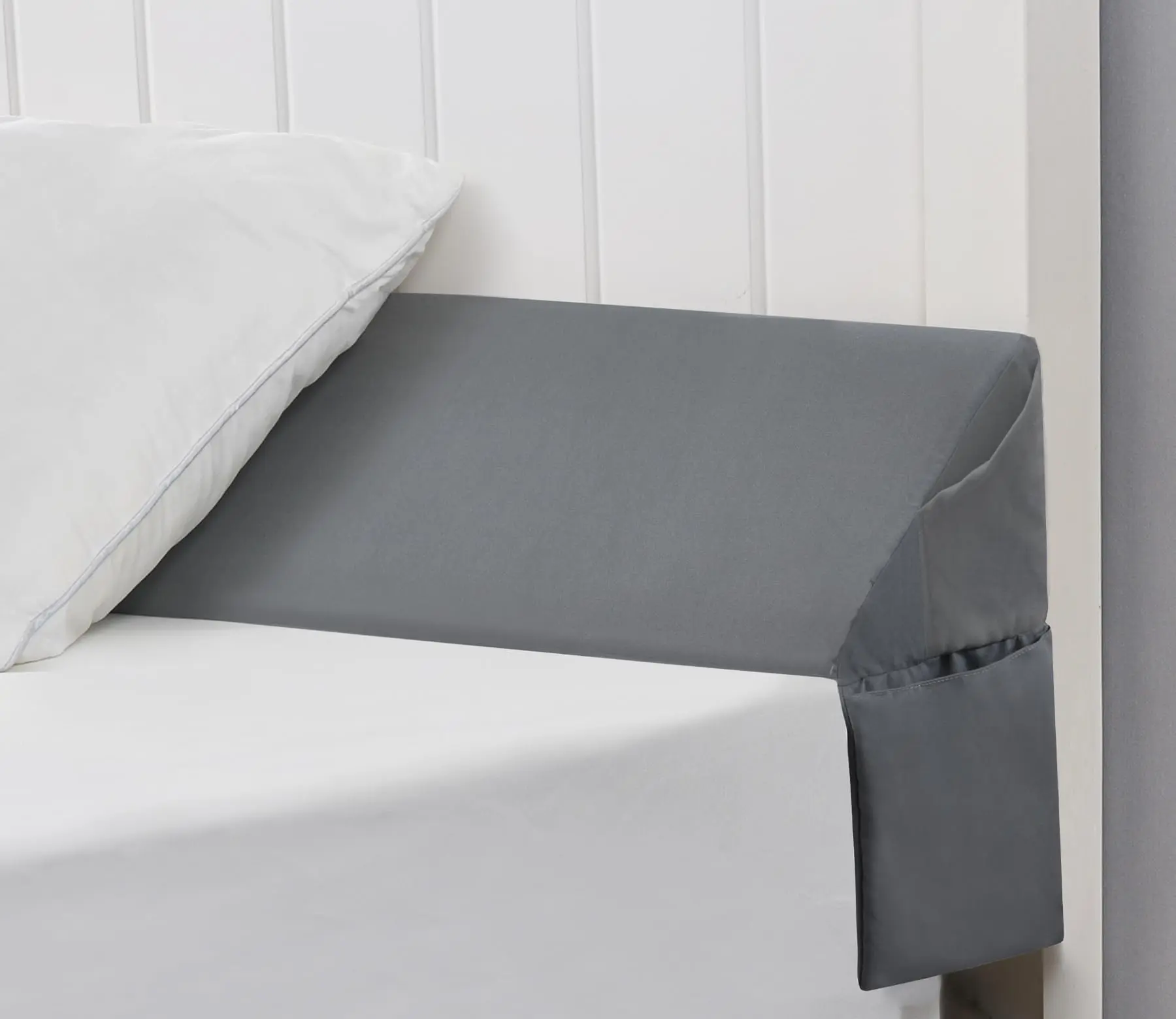 COOKEY Bed Wedge Pillow for Headboard,Mattress Gap Support Memory Foam Pillows,Gray