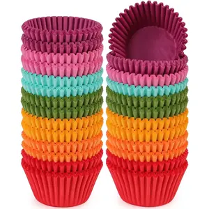 Colorful Mini Cupcake Liners 350 Counts - Grease-Proof Small Muffin Baking Cups, Odorless, Upgraded & Food Grade Paper Cupcake Wrappers