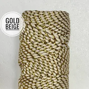 Metallic Macrame Rope | 3mm Metallic Rope | 141 Feet | Rose Gold Rope | 3mm blended rope | Metallic Cotton Blended Rope | Macrame Rope