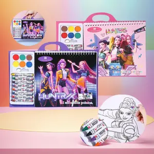 KPop Anime Coloring Book for Kids, K-pop Colorful Drawing Activity Book, Kpop Character Safe Art Supplies & Creative Fun Gift, Themed Coloring Book, Spiral-Bound Coloring Journal for Daily Drawing & Travel