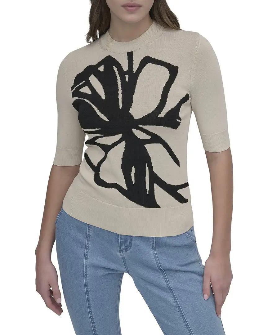 DKNY Graffiti Floral Jacquard Sweater