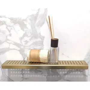 12 Inch Satin Gold Stainless Steel Wall-Mounted Shower Shelf