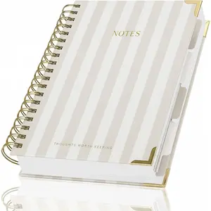 Aesthetic Thick Spiral Notebook With Tabs - Premium Journal For Women Size B5 - College Ruled Note Book With 300 Lined Pages and Dividers - Perfect For Writing And Staying Organized at Work or School