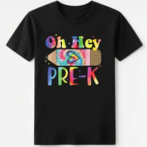 Oh Hey Prek Grade Back To School Teacher Tie Dye Pencil T-Shirt graphic tees women crop tops summer outfits for women summer tops T-Shirt