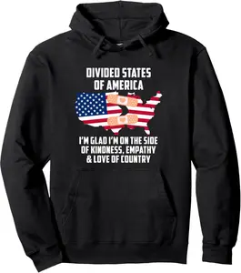 Divided States of America Patriotic Love Country Peace Women Pullover Hoodie