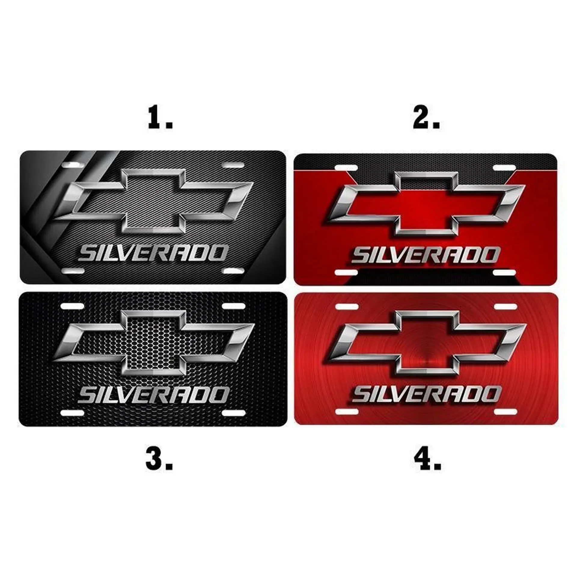 Chevy Silverado License Plate Car Accessories Perfect Gift Lightweight Aluminum Pre Drilled holes Easy Installation vehicle decor