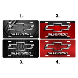 Chevy Silverado License Plate Car Accessories Perfect Gift Lightweight Aluminum Pre Drilled holes Easy Installation vehicle decor