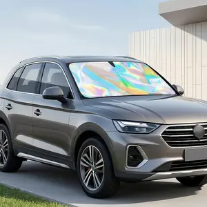 Holographic Laser Car Windshield Sun Shade Foldable UV Blocking Heat Insulation Sun Visor 140x70cm 145x80cm with Storage Bag for All-Season Protection