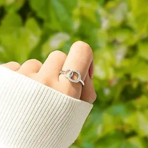 To My Sister Forever Linked Ring,  Interlocking 2 Circles, Big Sis & Little Sis Ring Gifts for Sisters' Special Relationship Gift