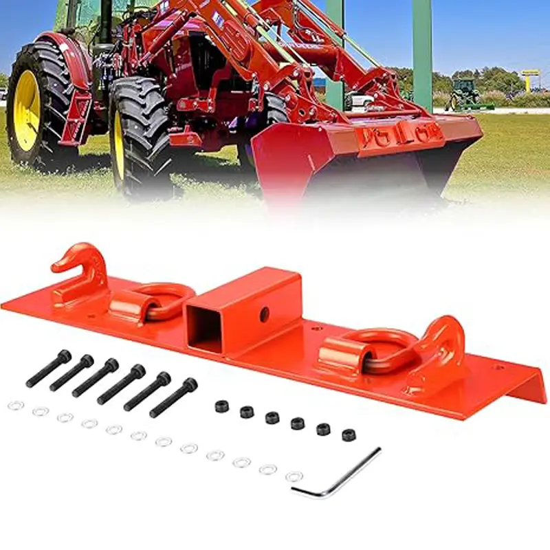 Bolt-On Tractor Grab Hooks, Compact Tractor Bucket Hooks with 2" Receiver & 1/2" D-Rings, Compatible with 1025R 2320 2520 2720 2025R 2032R 2038R 3032E 4010 4100 4110 4115 (4100Z)