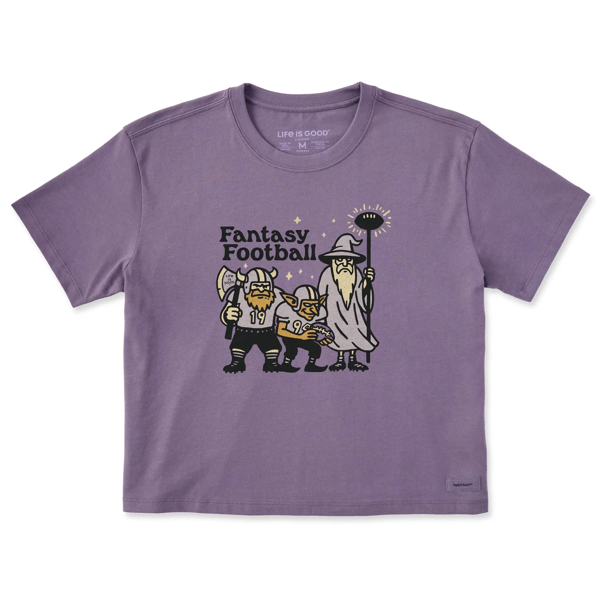 Women's Fantasy Football Trio Short Sleeve Crusher Boxy Tee