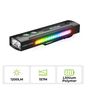 HD01 PRO Rechargeable Flat EDC Flashlight with Green Beam UV Light White LED and Side RGB Lights 1200 LM for Emergency