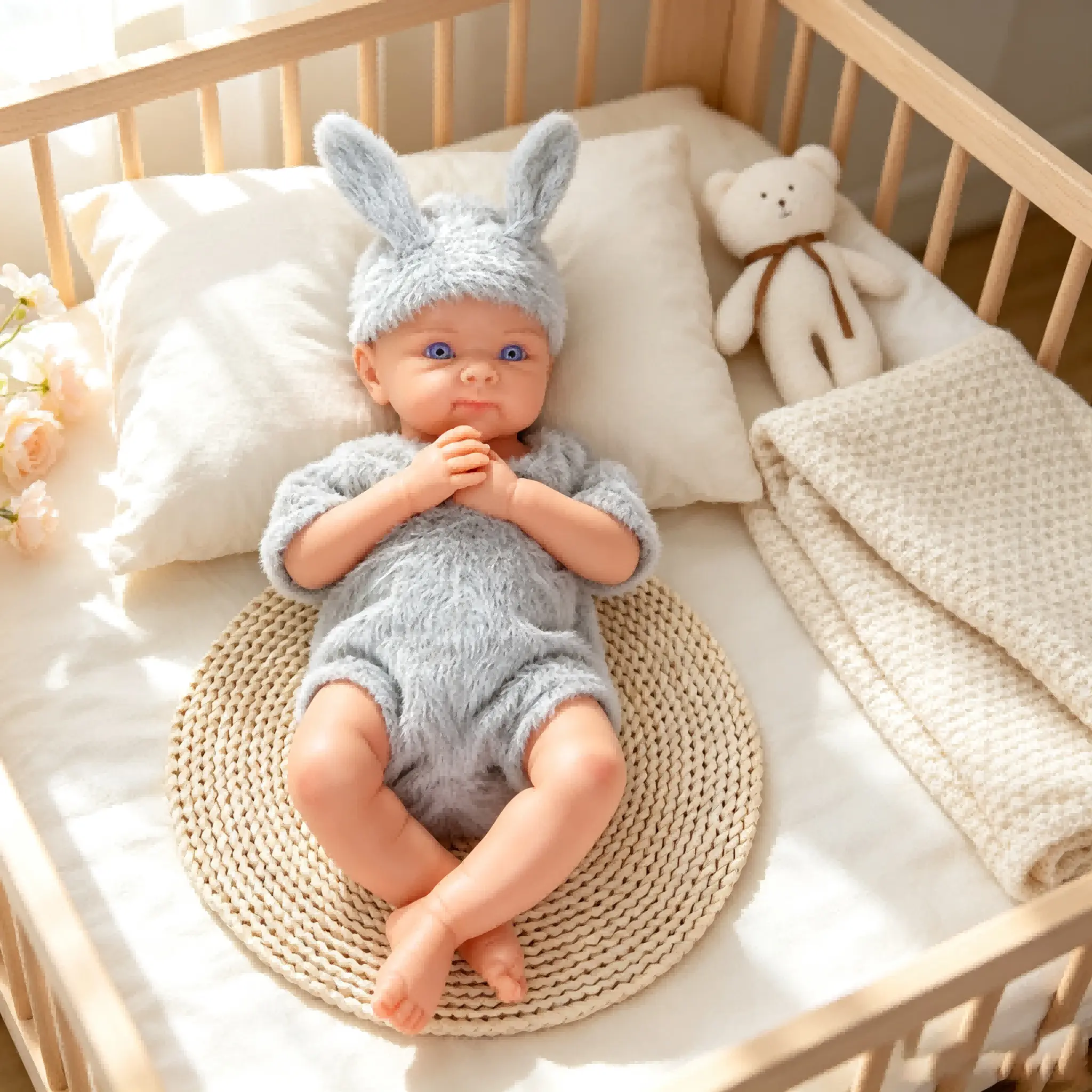 W16 Reborn Baby Doll - 19 Inch Handcrafted, Realistic Look Silicone Body, Weighted Collectible Art Doll for Toys & Hobbies Enthusiasts