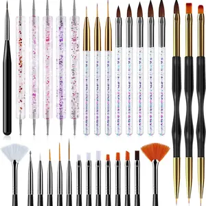 Nail Art Brush Set, 31pcs/set Nail Art Brush & Dotting Tool Set, Professional Manicure Tool for Home & Salon Use