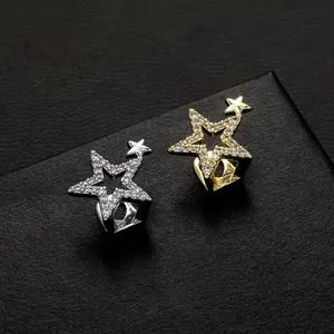 New best-selling trend size double star single full of zircon braces cool hipster jewelry cool hipster rap accessories braces cool teeth accessories