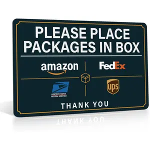 Deliveries Metal Sign for Porch Secure Package Drop Box Sign Durable Aluminum Plaque Outdoor Home Security Decor Thank You Mailman Instruction