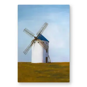Begin Home Decor C1MP20301PU45N 20 x 30 in. Big Windmill - White Office Metal Print Wall Art for Home Decor