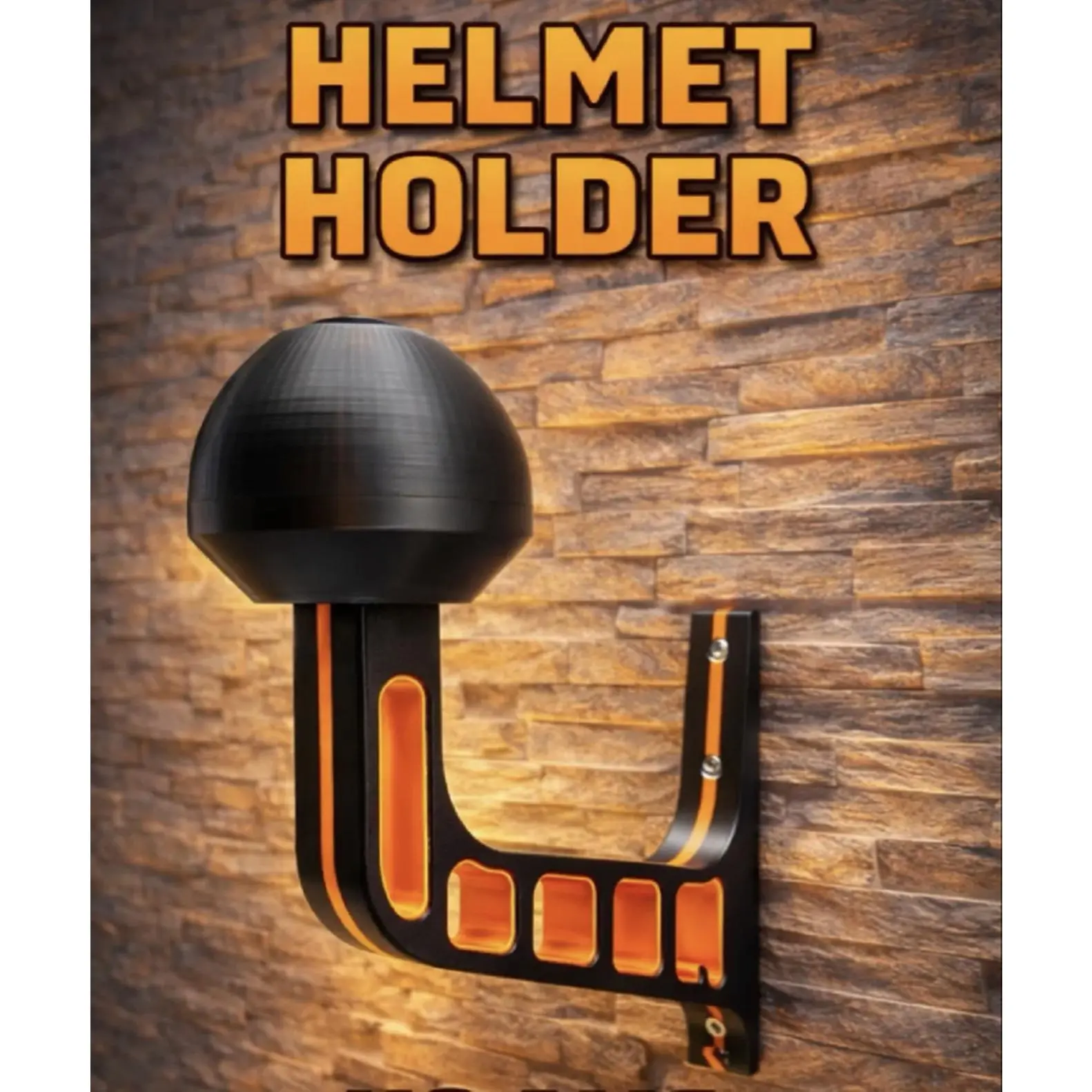 3D-Printed Motorcycle Helmet Wall Mount & Gear Holder - Sturdy Durable Construction for Helmet Jacket Keys - Custom Colors Available - Modern Aesthetic for Garage Bedroom Office Entryway