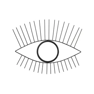 24” Black Metal Eye Wall Mirror