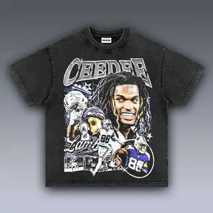 [SALE Up To 50% Off] Ceedee Lamb Graphic Tee, Y2K Crew Neck Streetwear T-Shirt, Unisex Crew Neck Tee, Vintage Football Graphic, Sports Player Bootleg Premium Style, Casual Cotton Fit 1 Sided