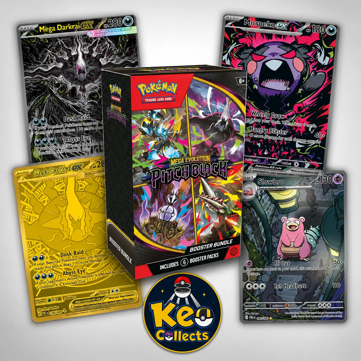 Pokémon TCG: Mega Evolution-Pitch Black Booster Bundle (6 Packs) *sealed, ripped on request*