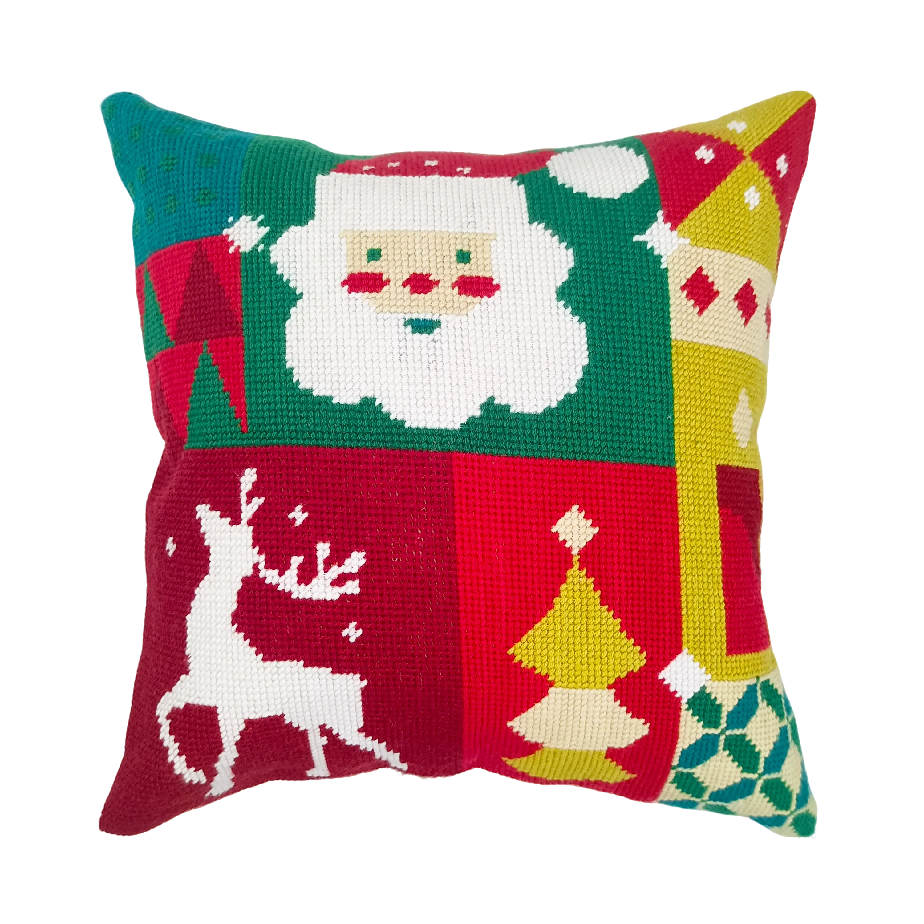Needlepoint Pillow Kit - Santa & Reindeer