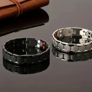 Men's Hexagonal Magnetic Beads Bracelet Alloy Detachable Father's Day Gift