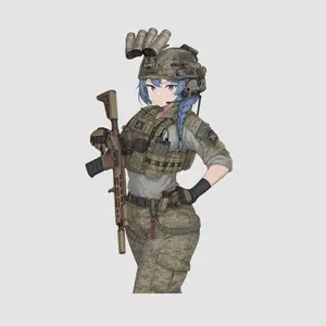 Tactical Anime Soldier Sticker, Combat Gear Anime Operator Vinyl Decal, Military Warrior Art for Laptops, Water Bottles, PC Cases, and Outdoor Gear