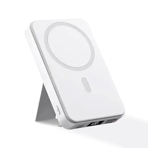 10000mAh Magnetic Wireless Power Bank with stand, Fasting Charing Portable Battery Pack with Built-in 2 Cables Led Display for iPhone 16/15/14/13/12 Series power bank