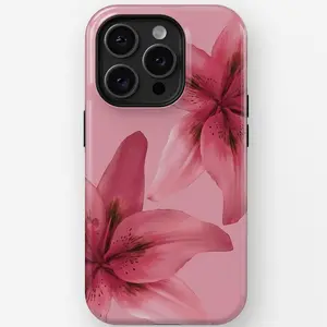 [Popular]TIGER LILY CASE for iPhone 17,16, 15, 14, 13, 12 ProMax, Tough, Flower Phone case, Pink Lily Case Compatible with Samsung Galaxy S25