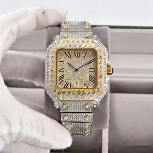 Luxury Diamond Square Men's Watch Classic Quartz Fashion Party Business Watch High-End Elegant Light Luxury Gift
