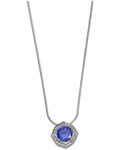 Kelly Herd Women's Women'S Blue Square Bezel Set Pendant Necklace - Slv7239