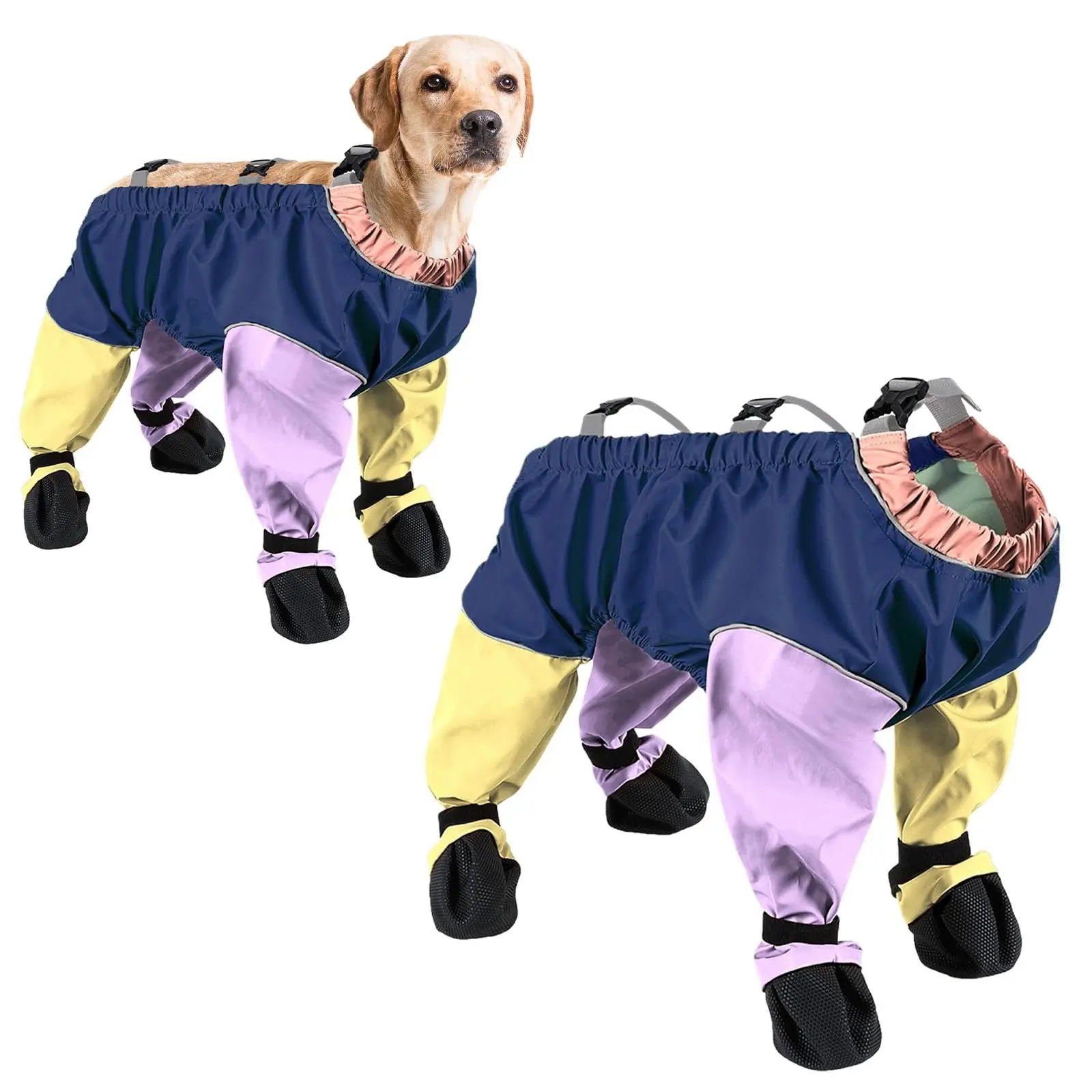 Waterproof Dog Boots with Suspenders — Anti-Slip