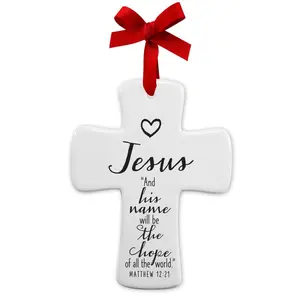 LCP  4.5 in. Jesus Cross Christmas Ornament