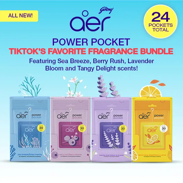 Aer Power Pocket Mono Carton Bundle - Sea breeze + Jasmine  + Lavender + Tangy - 4x6 (24 units total)