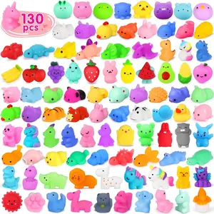 130PCS Squishy Toy, Kawaii Squishies Party Favors for Kids Stress Relief Fidget Toys Treasure Box Toys Classroom Prizes Kid Easter Egg Fillers Xmas Goodie Bag Stuffers, Random