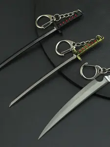 Bleach Ichigo Kurosaki Bankai Tensa Zangetsu Keychain, Anime Accessories for Collectors, Punk Style Keychain for Bags and Cars, Keychain Bag Pendant, Fashionable Alloy Keychain