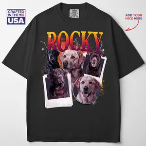 Custom Retro Dog Bootleg Shirt, Custom Pet Photo Tee, Vintage 90s Graphic Dog Shirt, Personalized Dog Owner Gift, Streetwear Menswear Top