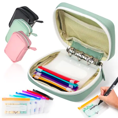 Pill Organizer Pouch Storage Bags - Compact Waterproof Vitamin Dispenser, 14 Sturdy Fabric Packs, 7-14 Day Supplement/Medical Organizer, Zippered Pocket for Fish Oils, Color-Coded Labels, Travel-Friendly Reusable Vials Set Holder