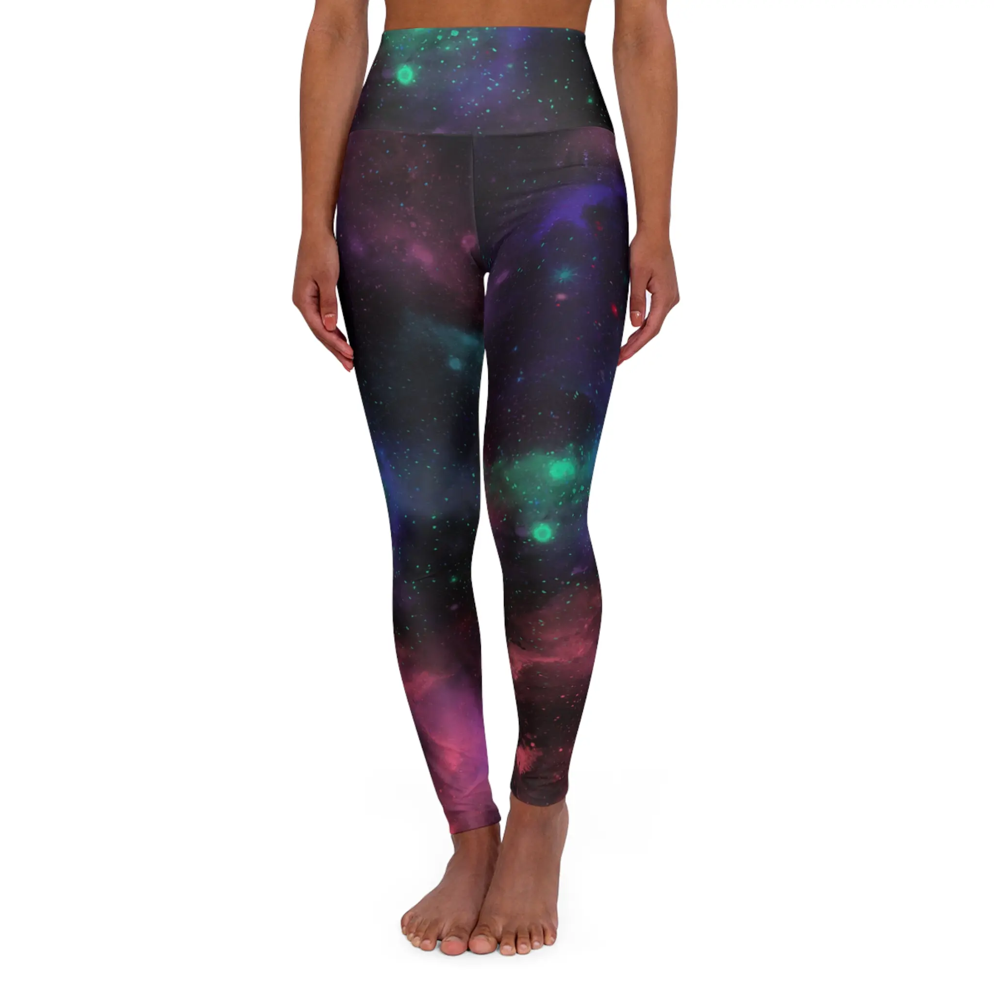 Cosmic High Waisted Yoga Leggings - Galaxy Print Activewear for Yoga and Fitness