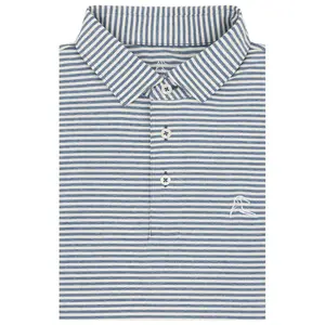 Men’s Summer Polo Shirt – Heather Stripe Pattern, Quick-Dry Fabric