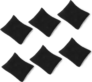 6pc-Velvet Small Bracelet/Watch Pillow Jewelry Displays (Black)